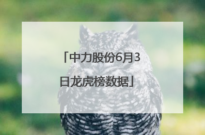 中力股份6月3日龙虎榜数据